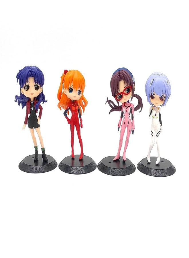 Trunkin Neon Genesis Evangelion Rubber Action Figure | Set Of 4 Action Figure Asuka Langley Ayanami Rei Mari Mikanami Misato Katsuragi Collectible | 14.5 cm Weeb Manga Figurines,Multicolor - Image 1